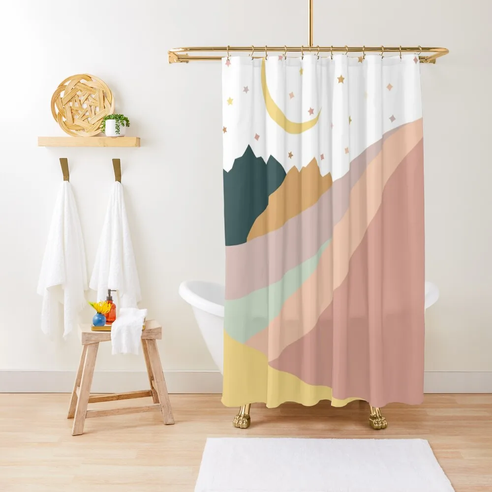 

Bohemian Desert Mountains and Sky | Modern Art Minimalist Shower Curtain Bathroom Deco Transparent Bathroom Shower Curtain