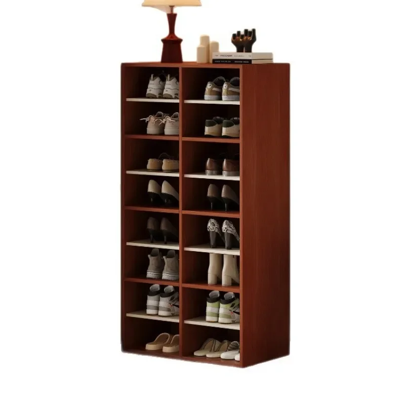 Modern Low Shoe Cabinet Multi Tier Entryway Storage Rack with Partitions for Living Room Porch Home Organization Furniture