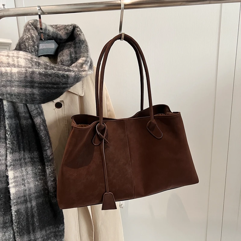Women Pu Vintage Casual Tote Bag Large Capacity Handbags Commute Shoulder Bag Top Handle Bag for Work Shopping Travel