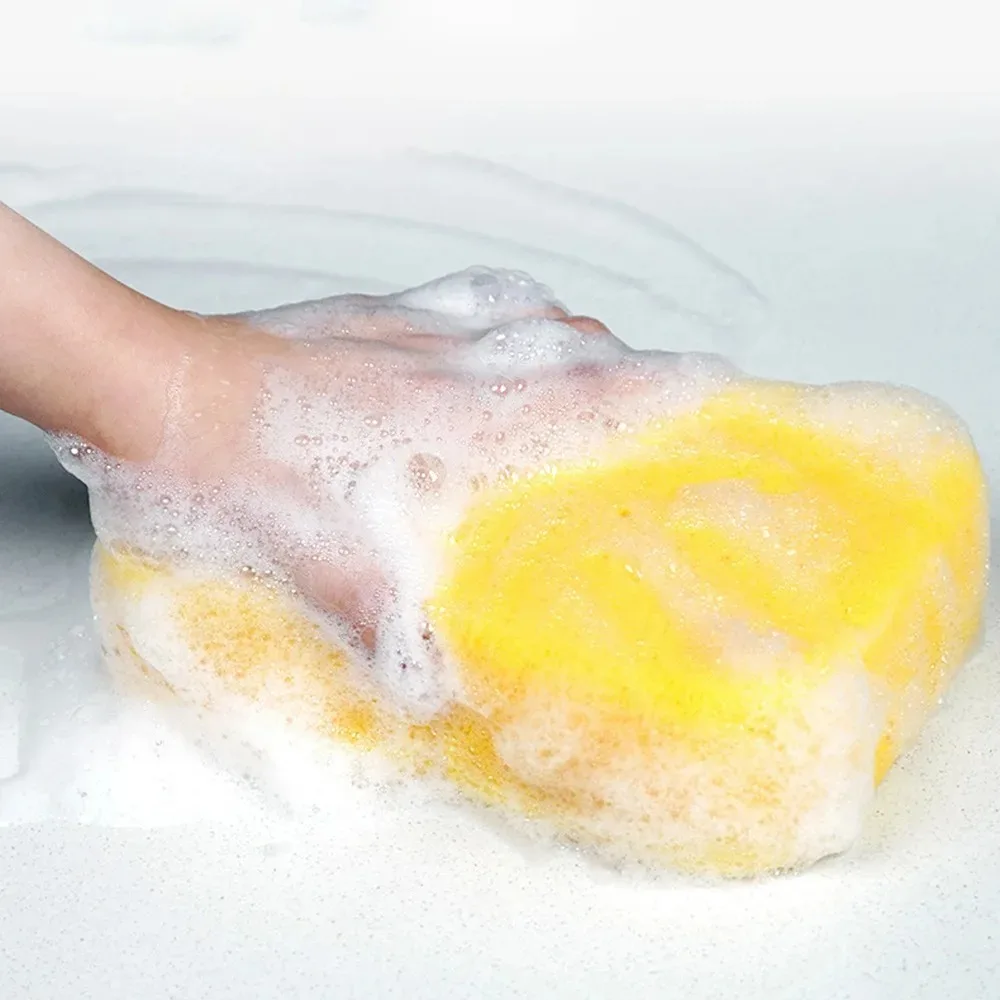 Large Car Wash Sponge Multi-Purpose High-Density Yellow Honeycomb Sponge Block for Automotive Detailing Waxing Seam Cleaning