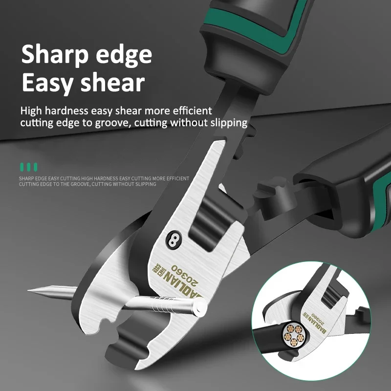 6/8/10inch Electrician Cable Cutter, Manual Wire Cutting Pliers, Wire Pressing Pliers Industrial Grade Wire Breaking Pliers