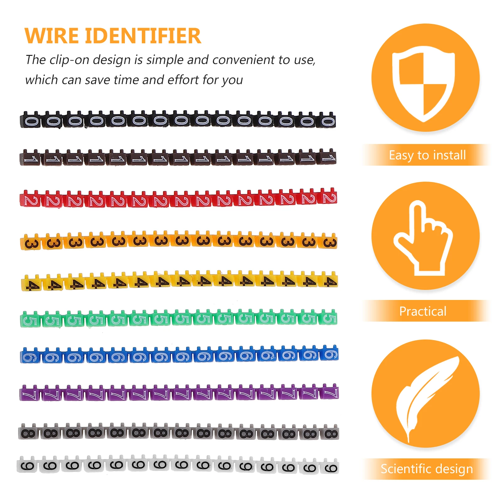 

150 Pcs Wire Labels Electrical Digital Number Tube Electronic Cable Identification Tags Round