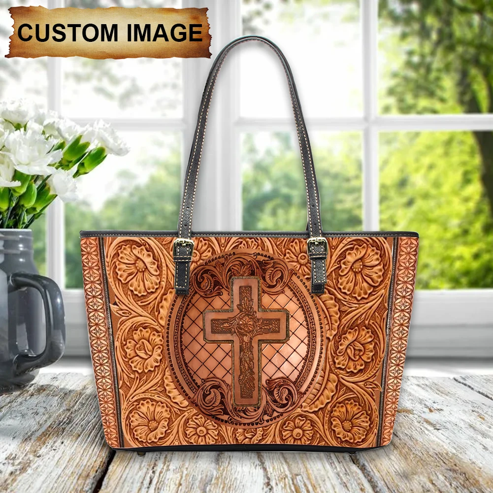 

African Tribal Ethnic Designer Commuter Handbag PU Leather Fashion Ladies Shoulder Bag New Portable Casual Storage Totes Gifts