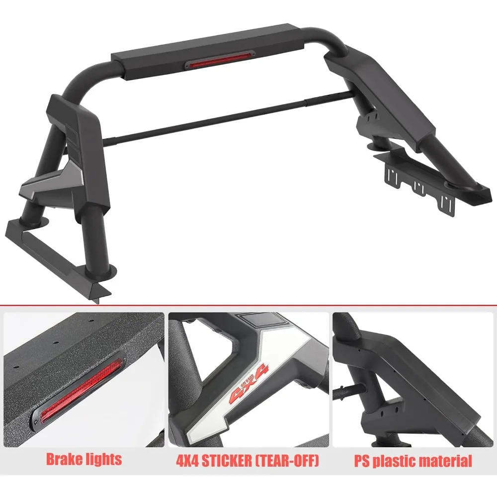 트럭 적재함 롤바, 포드 F-150/F-250/F-350, 램과 호환되는 픽업 트럭용 범용 스포츠 롤바 조절식 체이스 랙