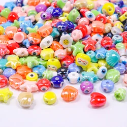 Mini Colored Ceramic Beads For Jewelry Making DIY Earring Bracelet Necklace Starfish Shell Shape Ceramic Jewelry Accessories