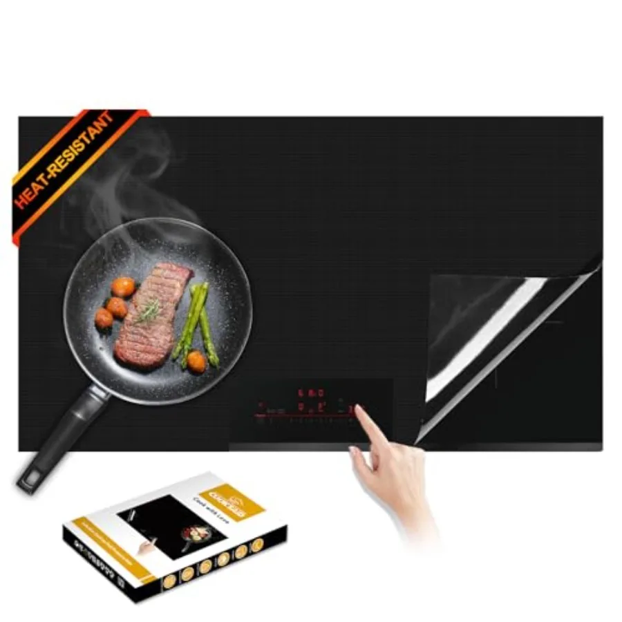 

Nly-Upgraded Silic Induction Cooktop tector Cover Stove Mat 2.2" x 35.4" ic 300°C (572°F) Heat-Resnt er Boost Compatible Preven