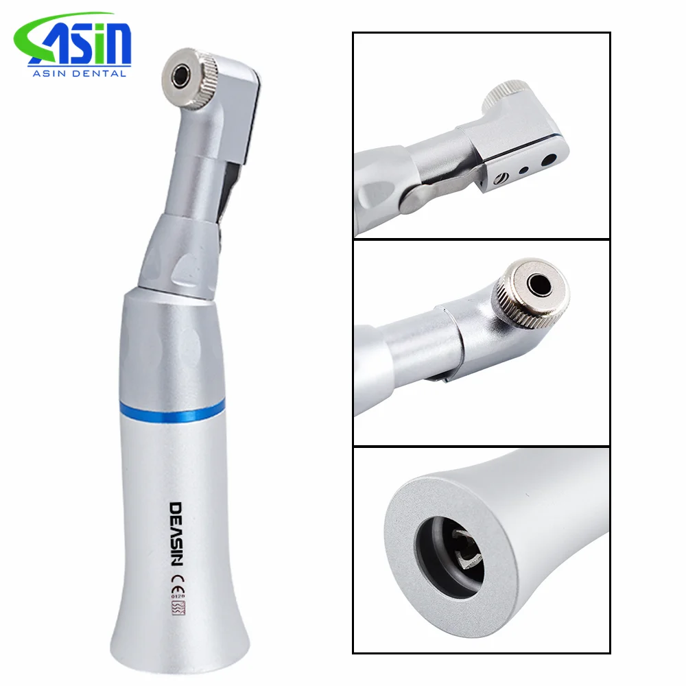 

DEASIN Dental Key Type Slow Low Speed Contra Angle Handpiece Stainless Steel Outer Water Spray 22000-27000 RPM Latch Chuck