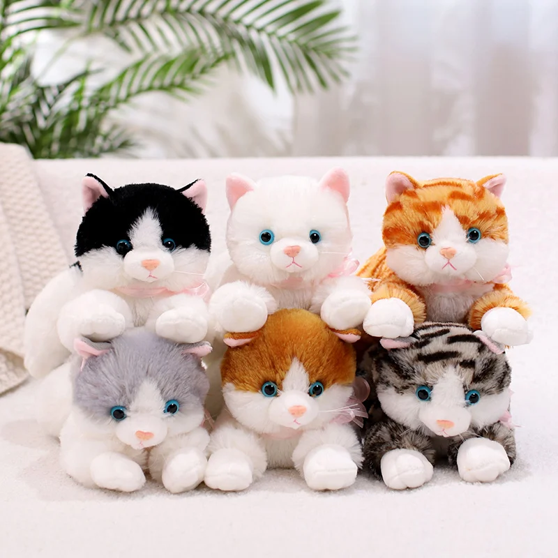 Kawaii 20-48cm Simulated Cat Dolls  Funny Plush Toys Soft Home Decor High Quality Stuffed Animals Doll Xmas Birthday Boy Gifts