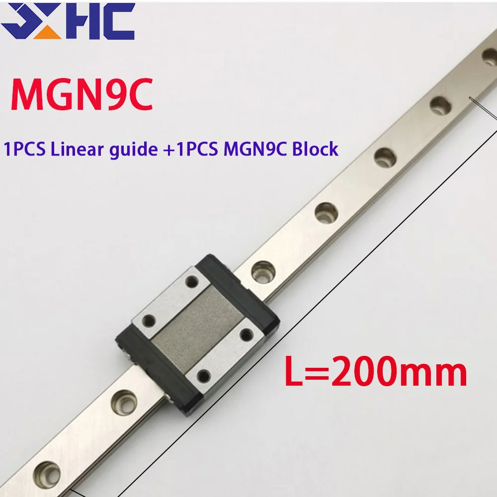 

MGN9C MGN9 Miniature Stainless steel Linear Guide Rail +Slider Block L=200mm For 3D Printer part MGN9C CNC parts