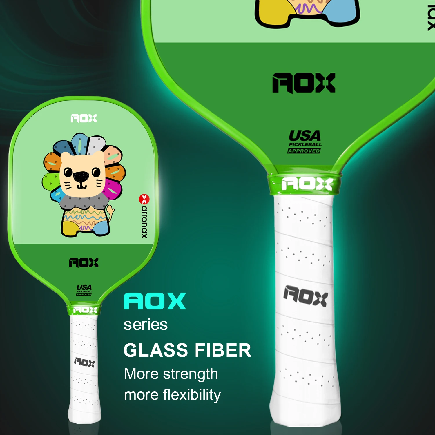 Arronax Kid Pickleball Paddle Lion Pattern 13mm Pickleball Rackets Lightweight Honeycomb Core Pickleball Gifts for Children