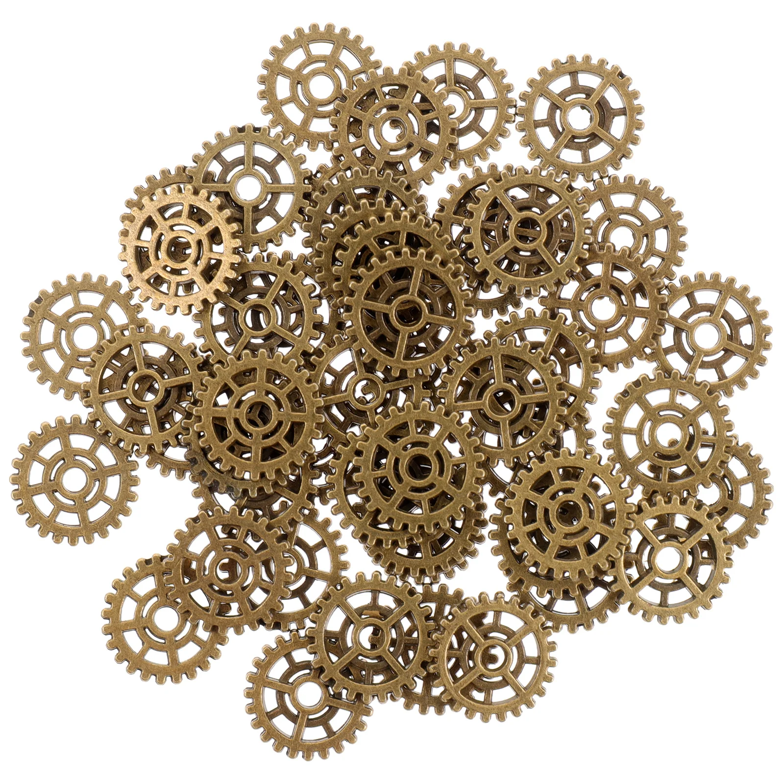 

50Pcs Round Gear Charms Vintage Steampunk Gears for Jewelry Making DIY Craft Accessories Pendant Gear Charms