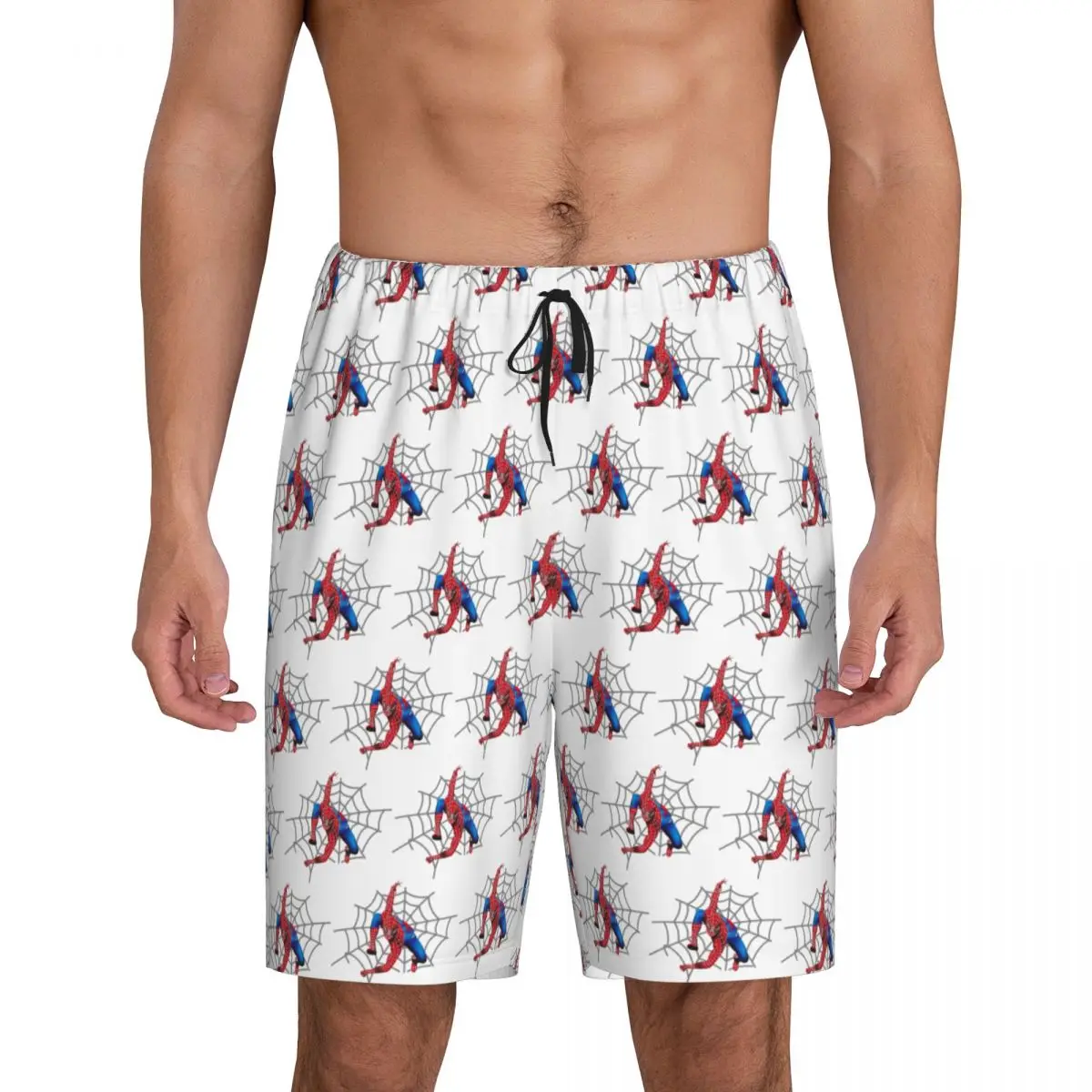 

Custom Print Superhero Spider Man Cartoon Pajama Shorts for Men Sleepwear Bottoms Sleep Short Pjs with Pockets