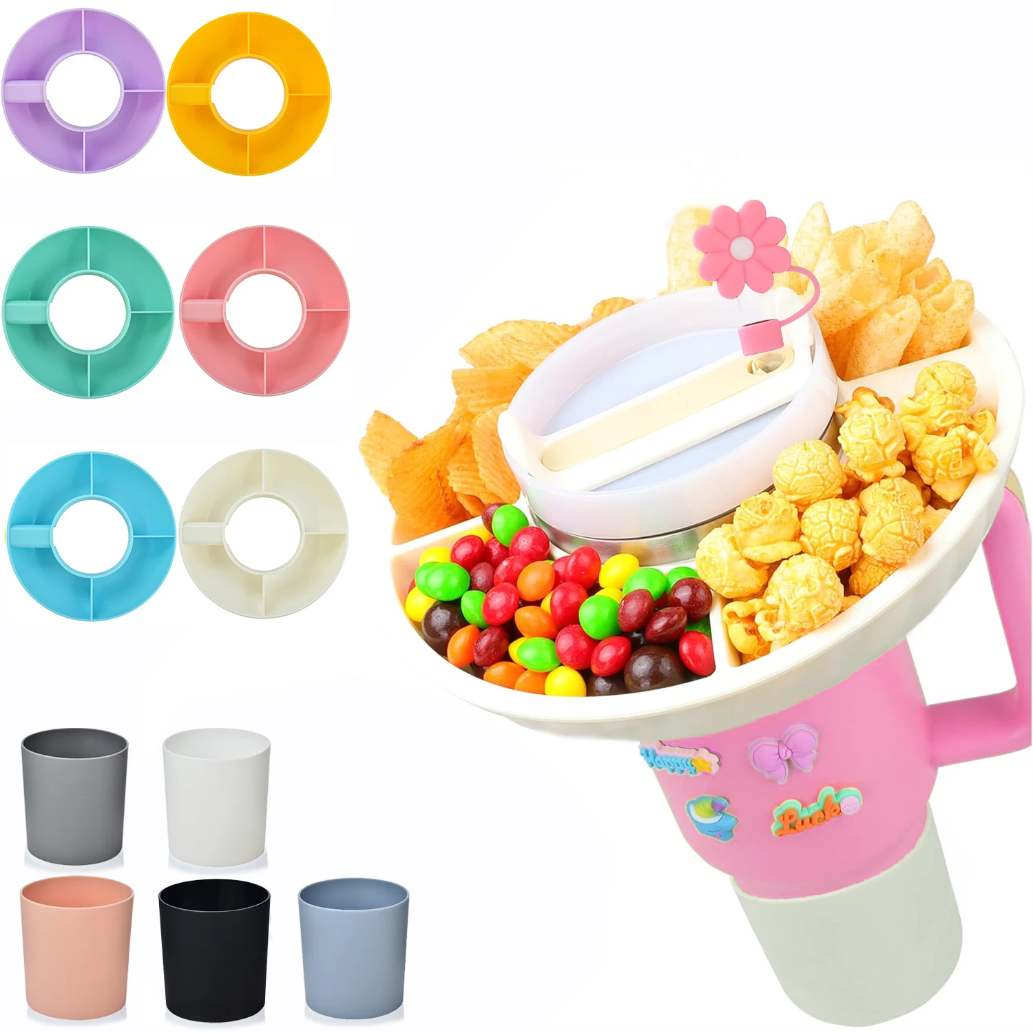 Snack Bowl , Compatible with Stanley Cup 40 oz Snack Bowl with Handle, Reusable Snack Bowl, Stanley Accessories