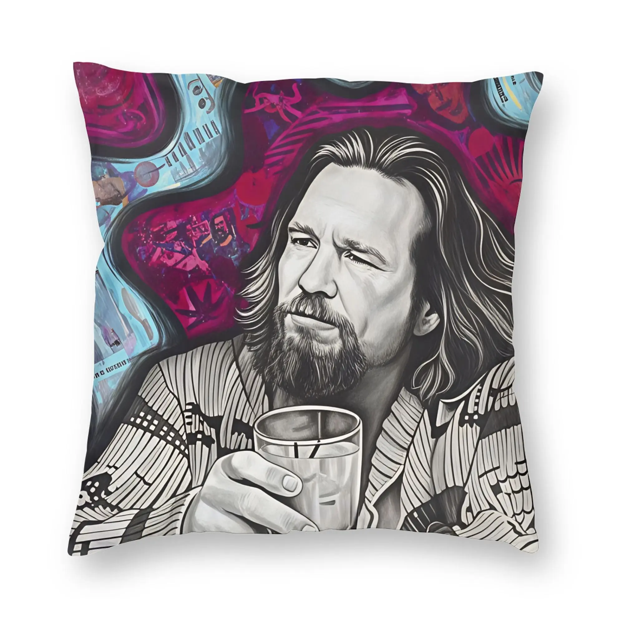 Pillow Cover The Dude Big Lebowski (16)  Fashion Pillow Case For Office Car Home Decor Pillowcases