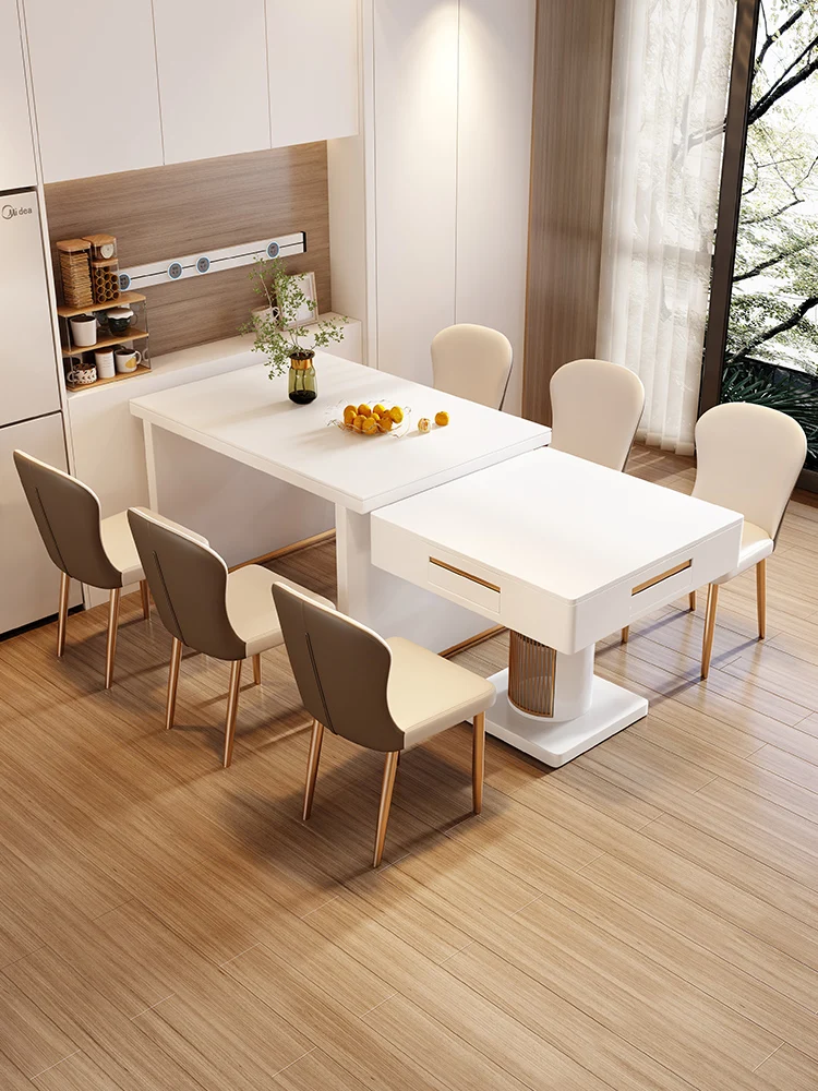 Mahjong machine, rock board dining table, dual-purpose small unit, cream wind, fully automatic card shuffling machine