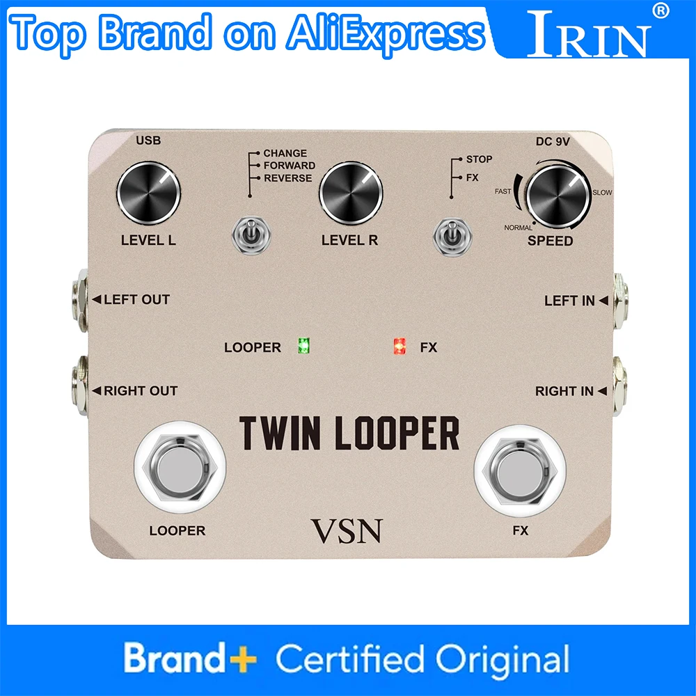 

ROWIN LTL-02 Twin Looper Guitar Effect Pedal True Bypass Loop Station 11 Types of Play with 10 Minutes of Recording Time
