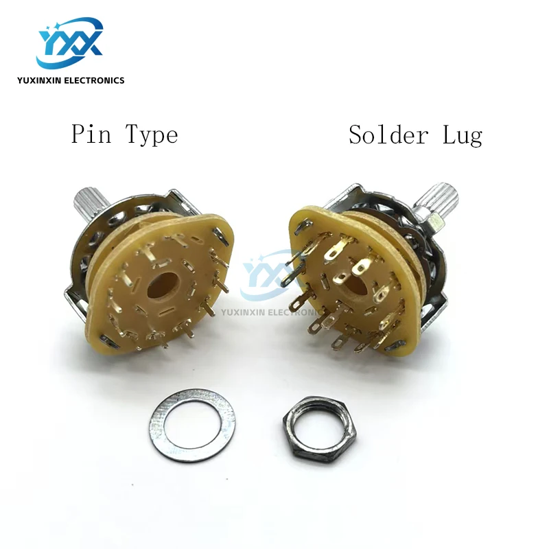 2PCS RS25 Rotary Band Selector Switch 1/2/3/4 Pole 3/4/5/6/11 Position Gear Shift Switch