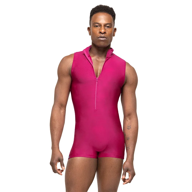 Summer Men Sexy Plus Size Rompers Playsuits Tight Glossy Dance One-piece Catsuit Sports Jumpsuits