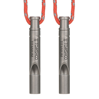 TOMSHOO Titanium Emergency Whistle with Cord Outdoor Survival Whistle Camping Hiking Exploring