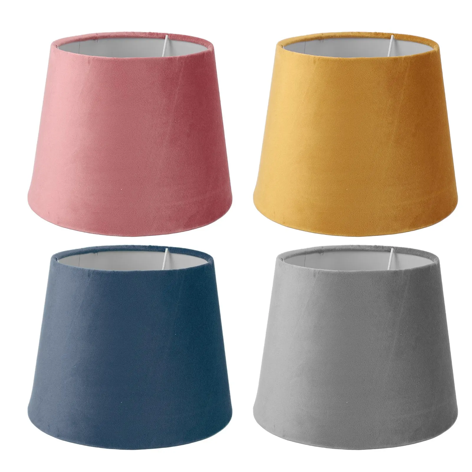 Table Lamp Shade E27 E14 Velvet Conical Fabric Decorative Lampshade Replacement for Bedroom Living Room Floor Lamps