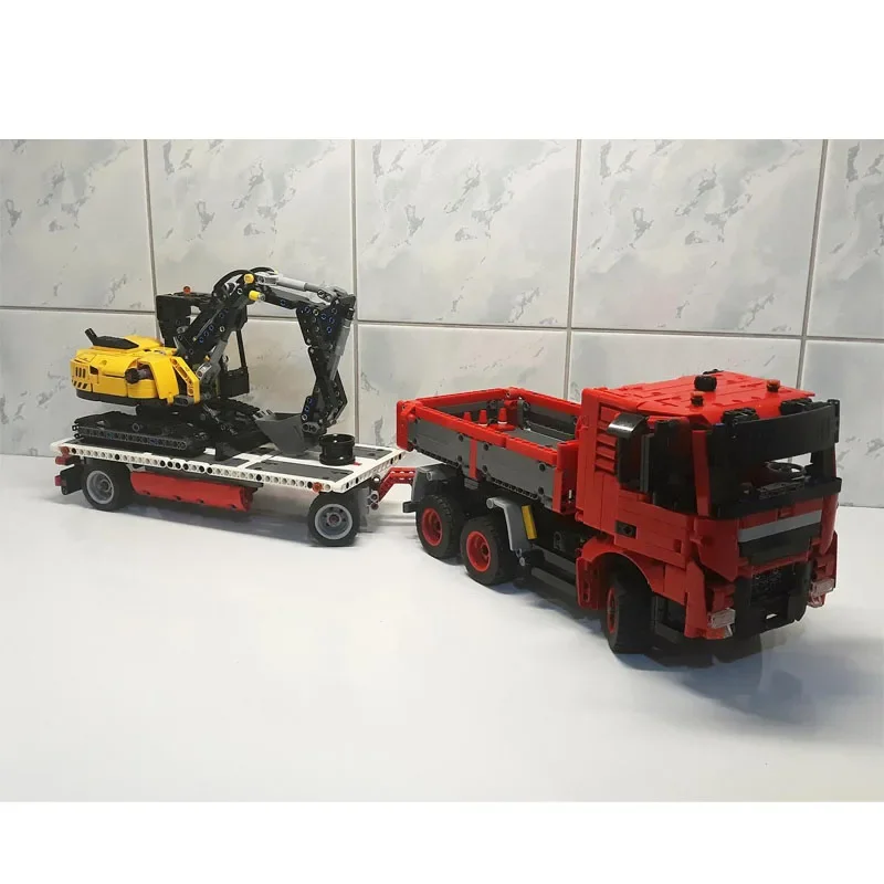 

MOC-81792 Грузовой экскаватор, транспортный фургон, грузовик, строительные блоки, модель 1911, деталиMOC, креативные строительные блоки для мальчиков и детей на день рождения, игрушки