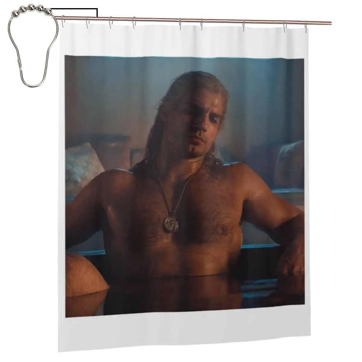 

Занавеска для душа Henry Cavill, полиэстеровая, водонепроницаемая, для ванной комнаты, с крючками