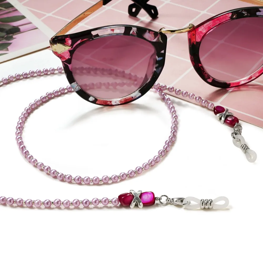 New Imitation Pearl Eyeglass Rope Antiskid Anti Detachment Eyeglass Chain Buckle Lanyard Holder Home