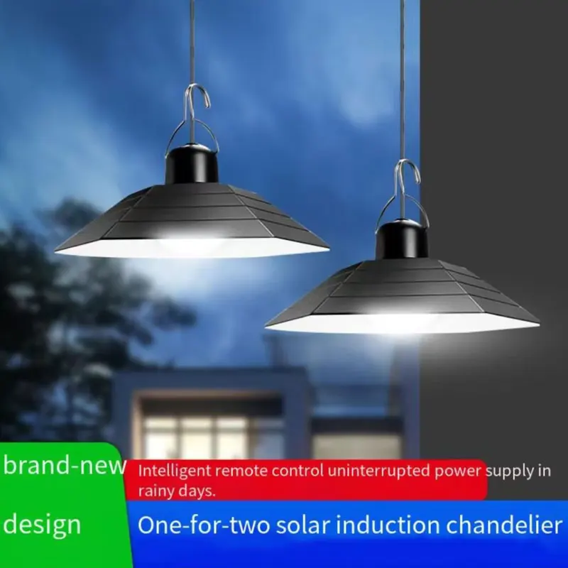 Solar home lighting chandelier outdoor garden lamp decorative sensor lamp induction lamp one-on-two split chandelier