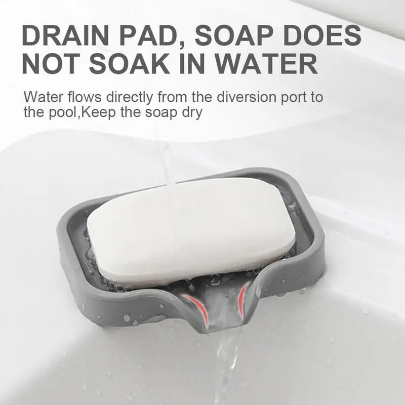 Kitchen Sponge Drain Pad Sink Silicone Soap Tray Sponge Holder Draining Sink Tray Quick Drying Splash Guard Caddy Organizer For