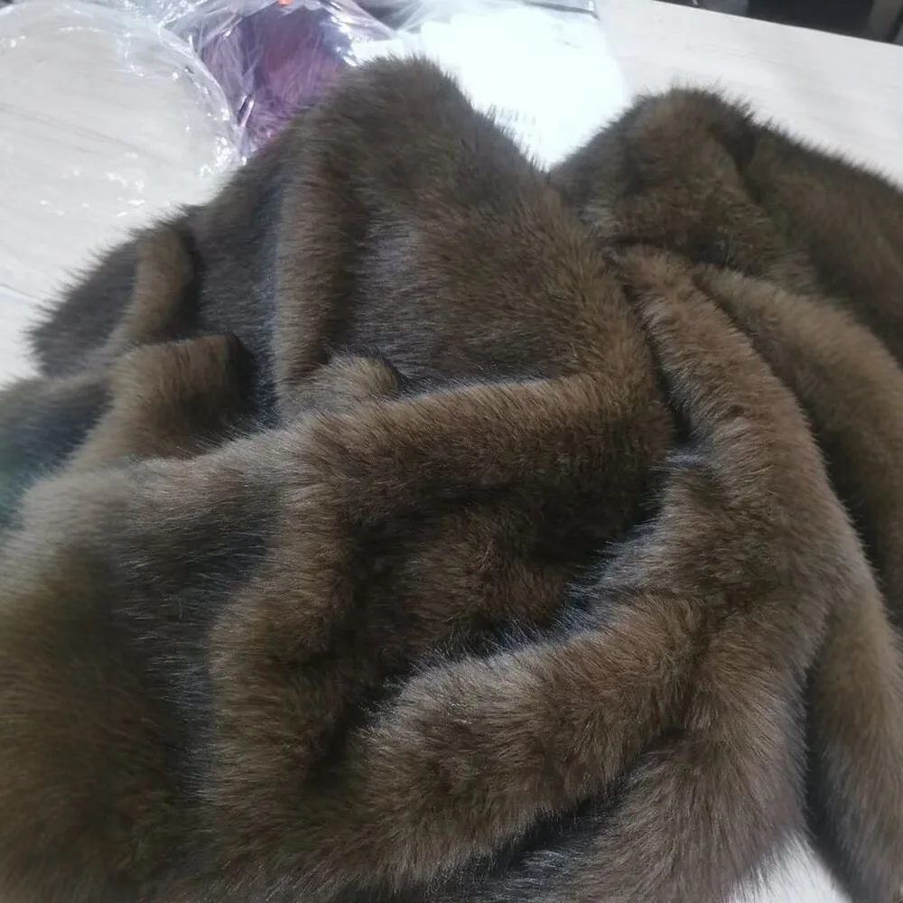 Brown. Hooded. False Fur Top For Women, Loose Fit, Thick Plush Pullover Jacket Summer Maxi Dress Elegant Party Maxi Outfits
