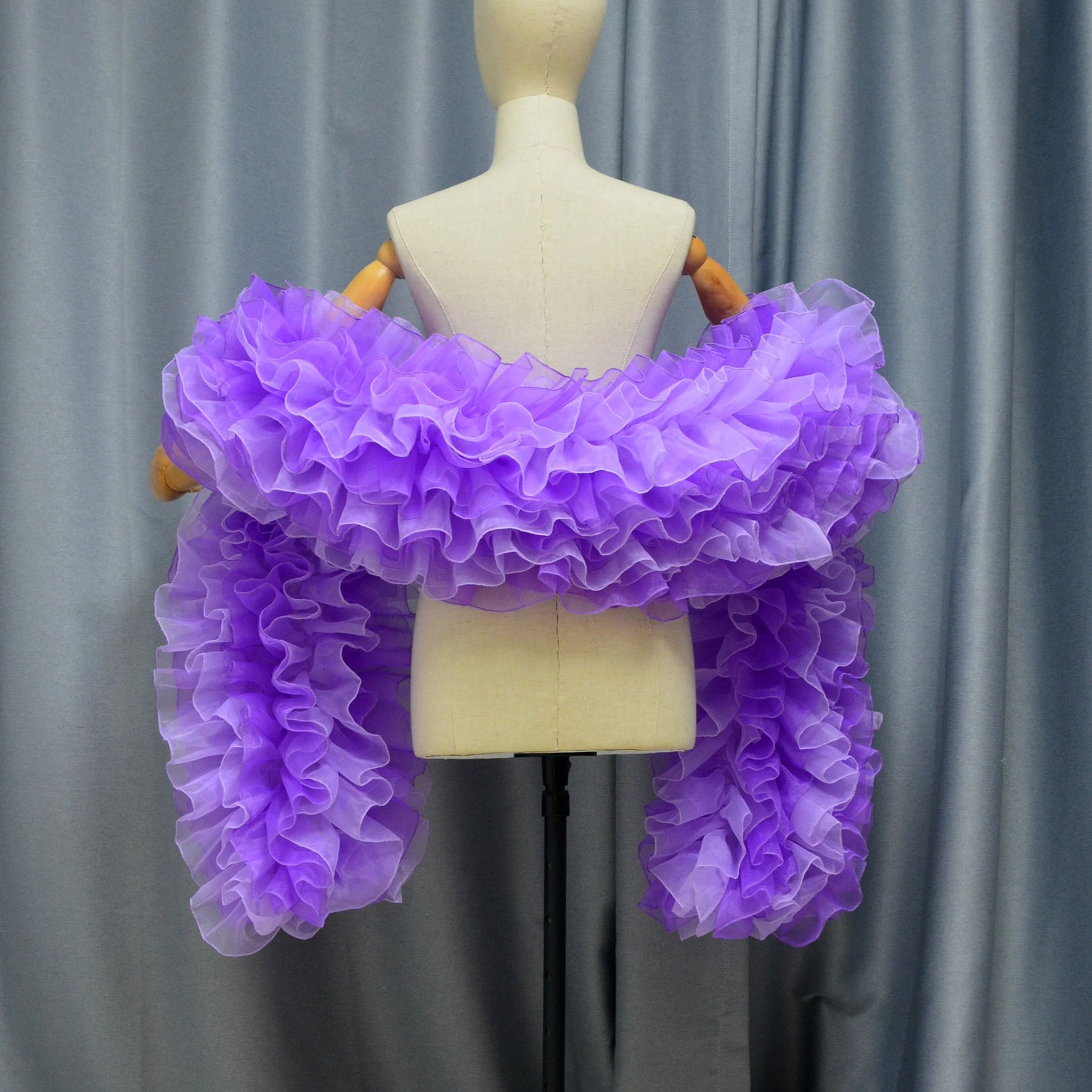 Two tone organza Ruffle boa fashion stage beauty pageant shawl boa cross dressing queen costume boas custom color