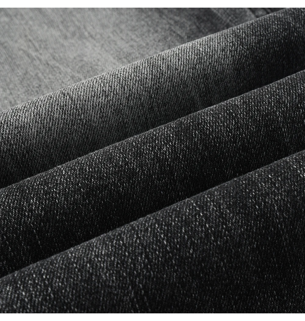 Herren Boot-Cut Denim-Jeans in Grau-Schwarz, Hochwertige Baumwollhose, Klassische Schlanke Stretch-Schlaghose – Detail 13