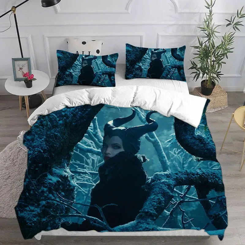 Three-piece bedroom set in the room, Maleficent bedding set duvet cover pillowcase, boy and girl Disney duvet cover pillowcase