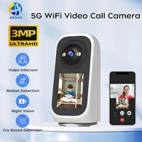 Jooan 2K 3MP PTZ cámara ip videollamada con pantalla LED de 2,8 pulgadas detección de sonido de llanto de bebé cámara de seguridad seguimiento AI Monitor de bebé