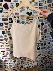 Sweet Pink Eyelet Bow Crop Top Summer Lace Trim Sleeveless Cotton Tank Tops Women Preppy Style Vintage Camisole Y2k Clothes