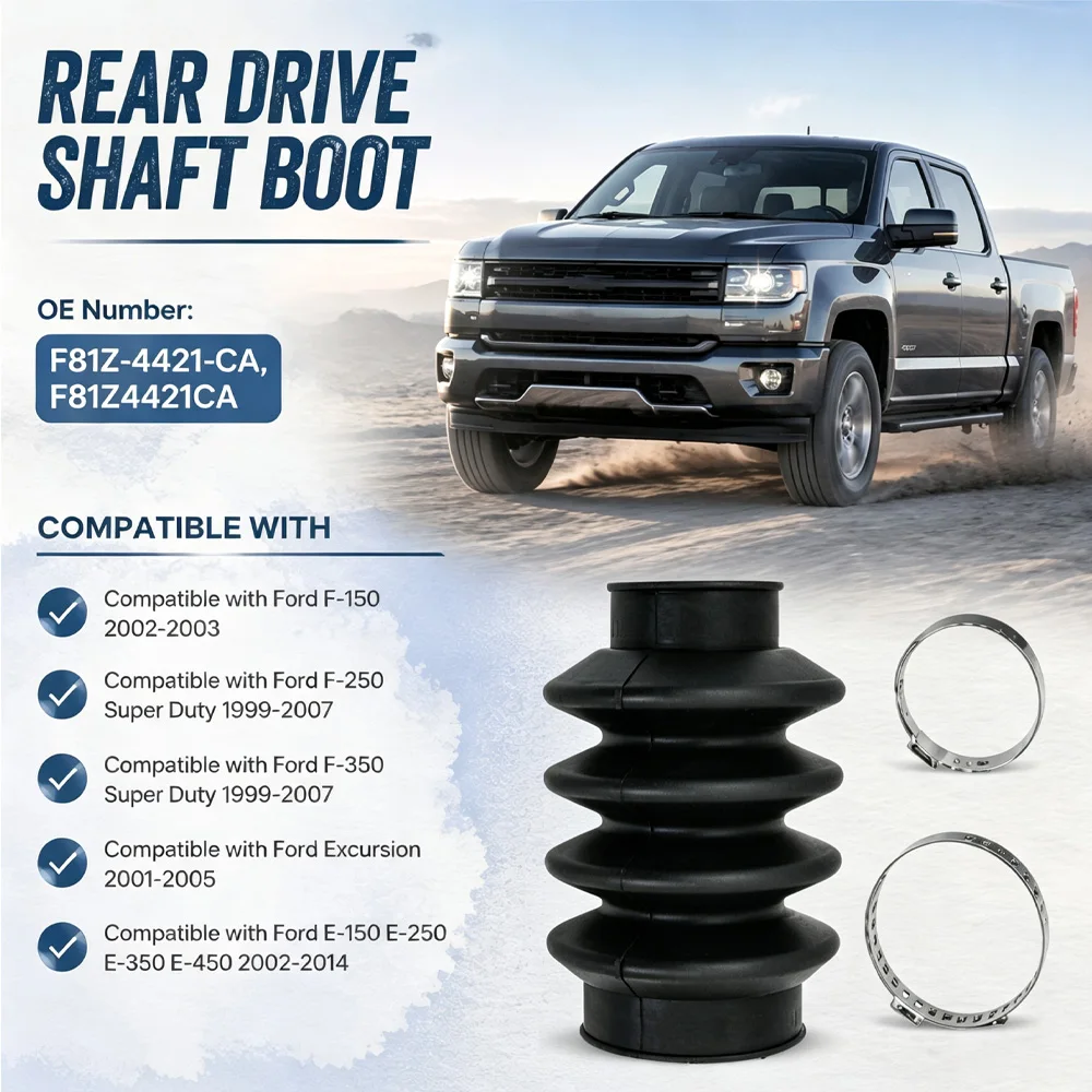 For Ford F-150 F-250 F-350 Excursion E-150 E-250 E-350 E-450 Rear Driveshaft Rubber Boot F81Z4421CA F81Z-4421-CA Rubber