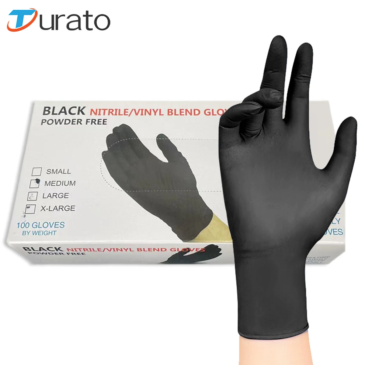 20 50 100PCS Disposable Nitrile Gloves Wholesale Black Thick Durable Auto Repair Beauty Hair Dye Household Pet Bath Protective