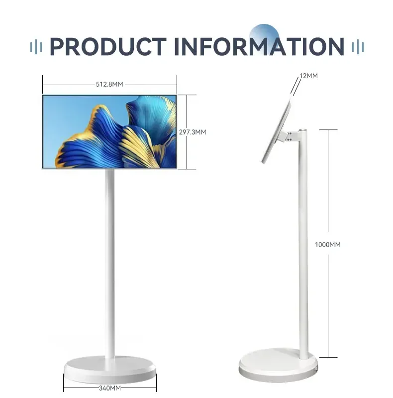 شاشة تلفزيون حديثة مقاس 21.5 بوصة 4+64 جيجا بايت تلفزيون متنقل رقمي Inteligente Mini 4K تلفزيون Bestie الذكي