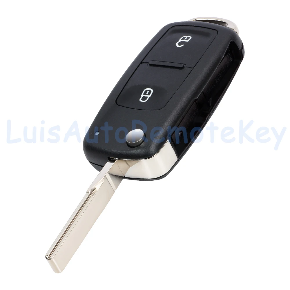 2 Buttons Flip Remote Key Fob 315MHz / 433MHz ID48 Chip for Volkswagen Amarok Transporter 2010-2016 7E0 837 202AD, 5K0 831 202AD view 6