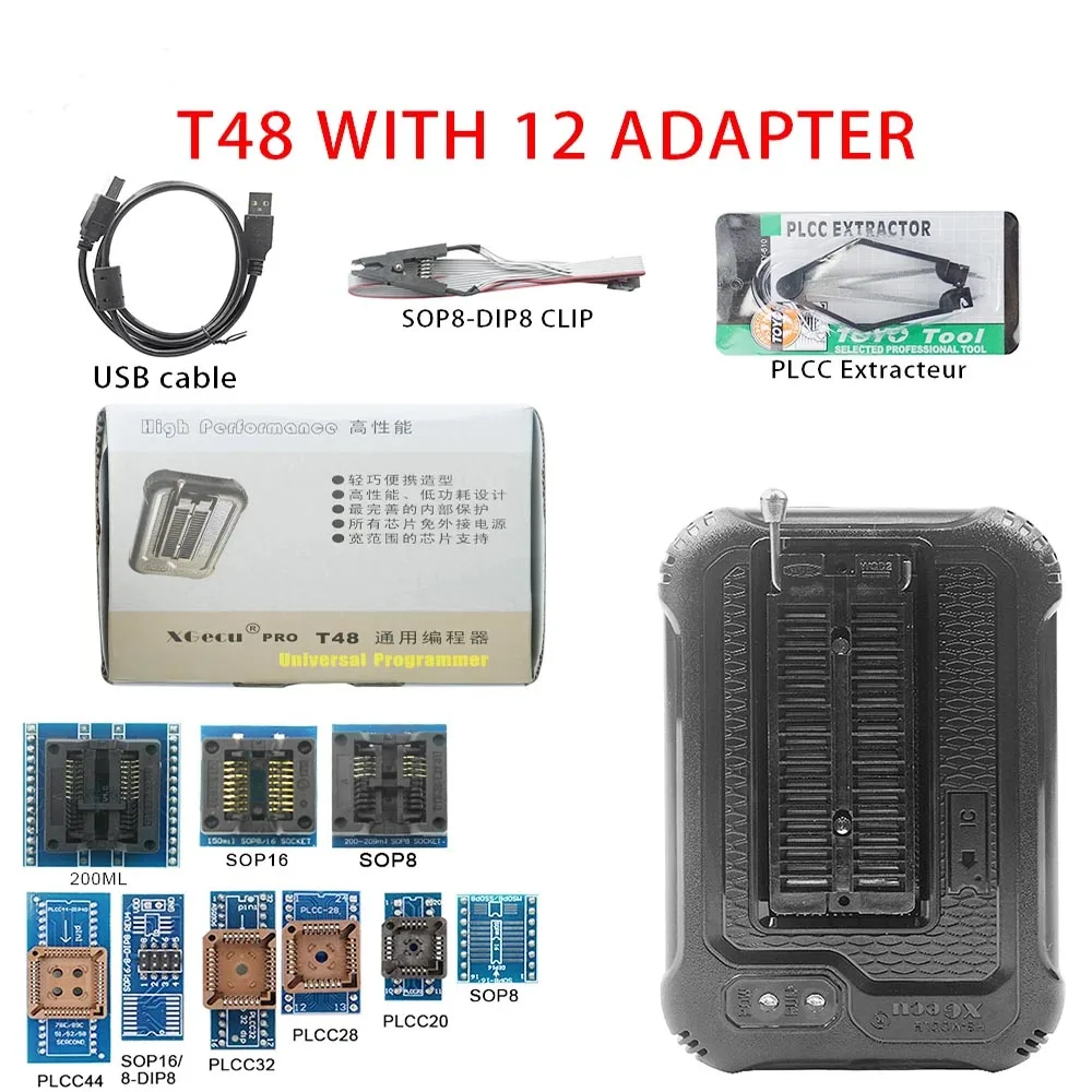 Picture 4: XGecu T48 TL866II USB Universal Programmer Tools with 27 adapters V12.67 Support 17386+IC SPI Flash NAND EEPROM MCU PIC AVR
