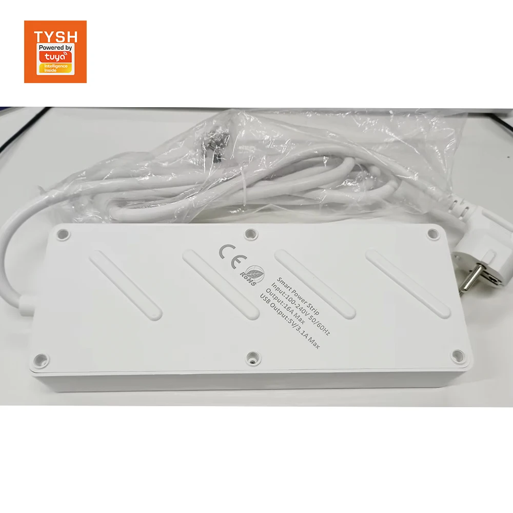 STLF Smart Power Strip Plug With 4Ac Outlets 4 Usb-A Ports App Control Uk/Us/Eu Tuya Wifi Power Socket With Usb