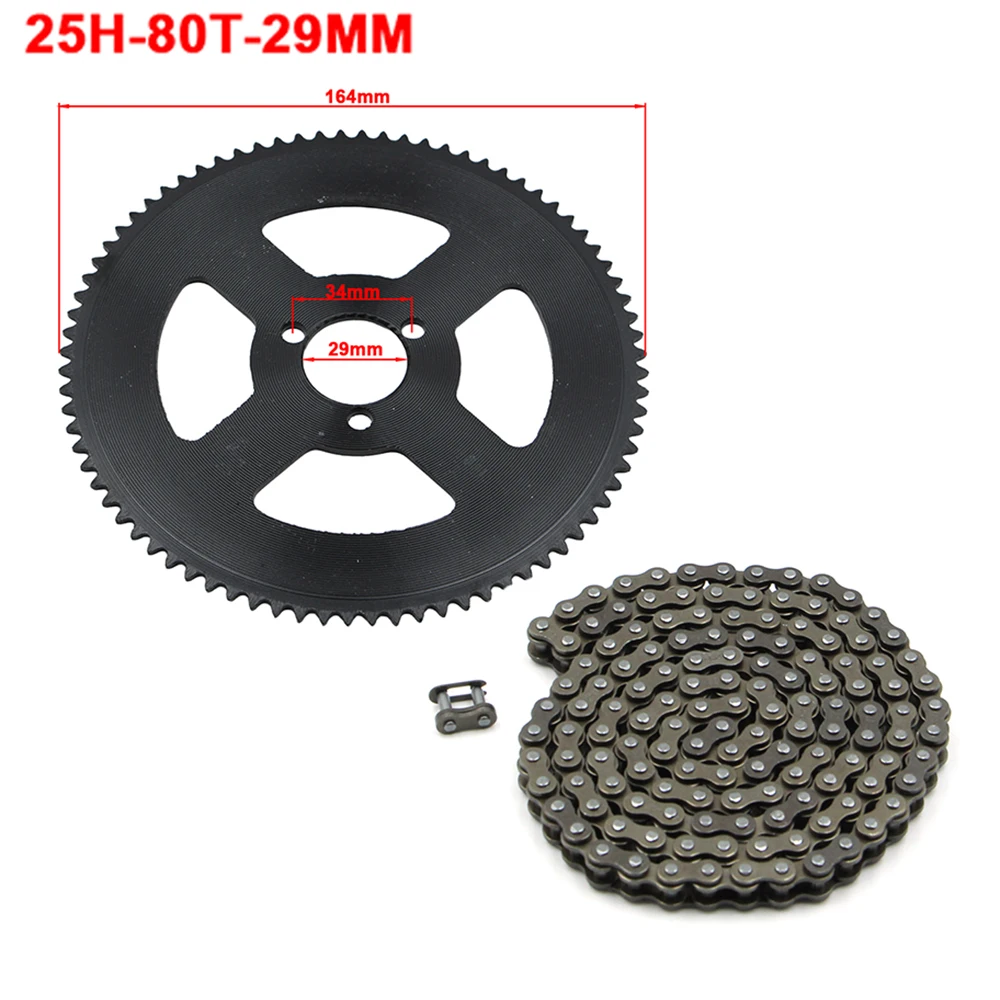 25H 47/55/65/70/80/92T Kettenrad hinten, 132 Glieder, Kettenkit für 43cc 47cc 49cc Elektro-Mini-Moto ATV Quad Dirt Pocket Bike Scooter