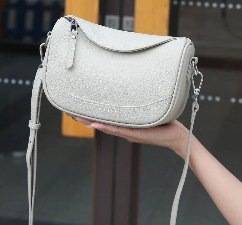 

Fashion simple practical soft leather bag 2025 women mini box hobo shoulder bag slant shopping bag genuine vintage girl bag