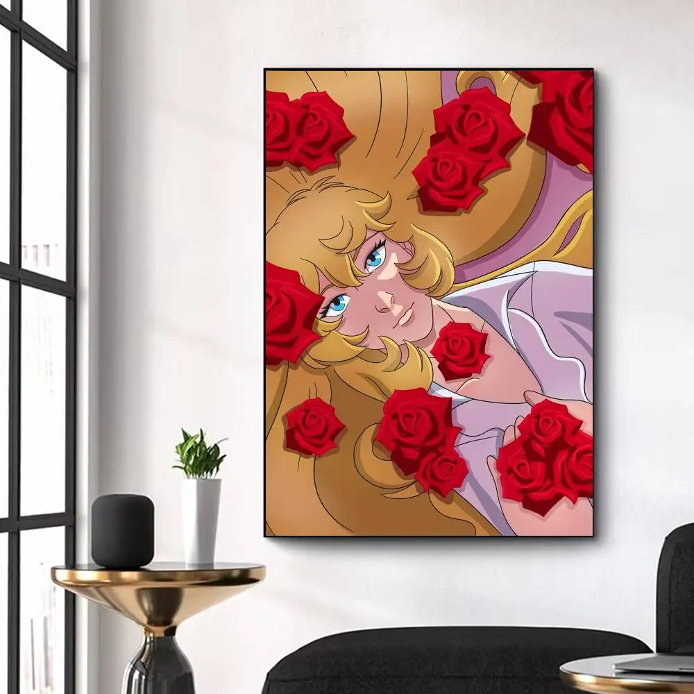 Rose of Versailles Lady Oscar Poster Waterproof Wall Art Sticker For Bar Living Room Vintage Decor High Quality Print Gift