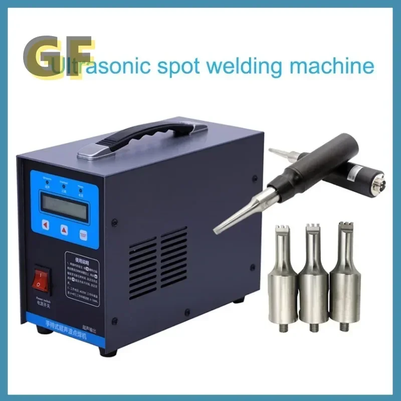 Handheld Ultrasonic Spot Welding Machine Portable Plastic Spot Welder Fabric Plastic Welding Machine 220V 1000W 28KHz 0-15mm