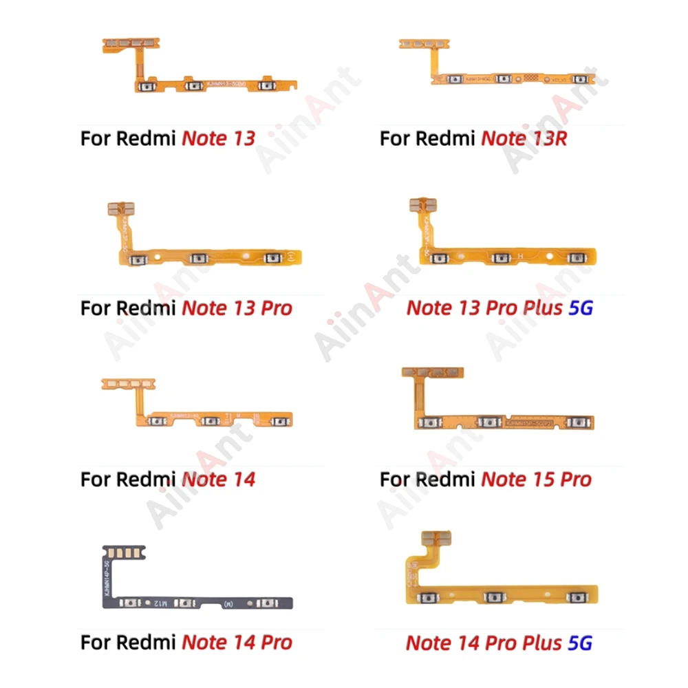 100% Ori OEM Side Buttons key Volume Power Flex Cable For Xiaomi Redmi Note 13 14 13C 14C 14R Pro Max Plus 4G 5G