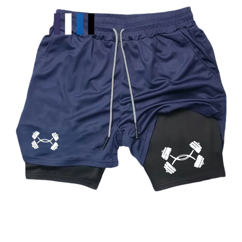 Lightweight Mens 2-in-1 Running Shorts High-Quality Elastic Fashion Double-Layer Breathable and Teen Training Moisture Absorbing