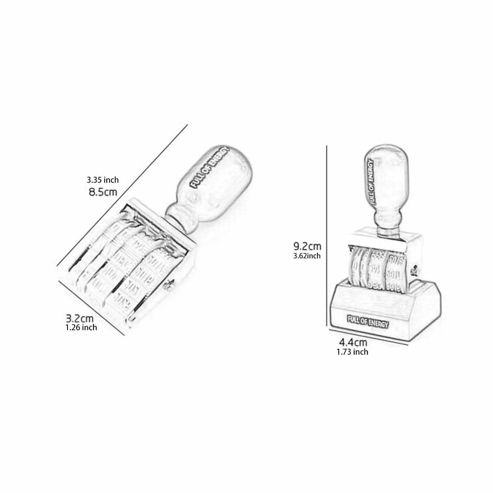 Timbro per data a rullo Robusto timbro per data portatile per artisti fai-da-te