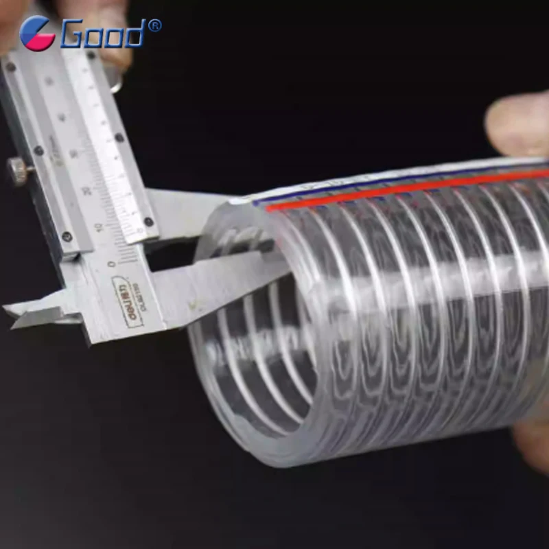 

Прозрачный ПВХ-шланг для вакуумной подачи с металлической проволокой, 10-25 мм, высокопрочный, устойчивый к УФ-излучению и химикатам