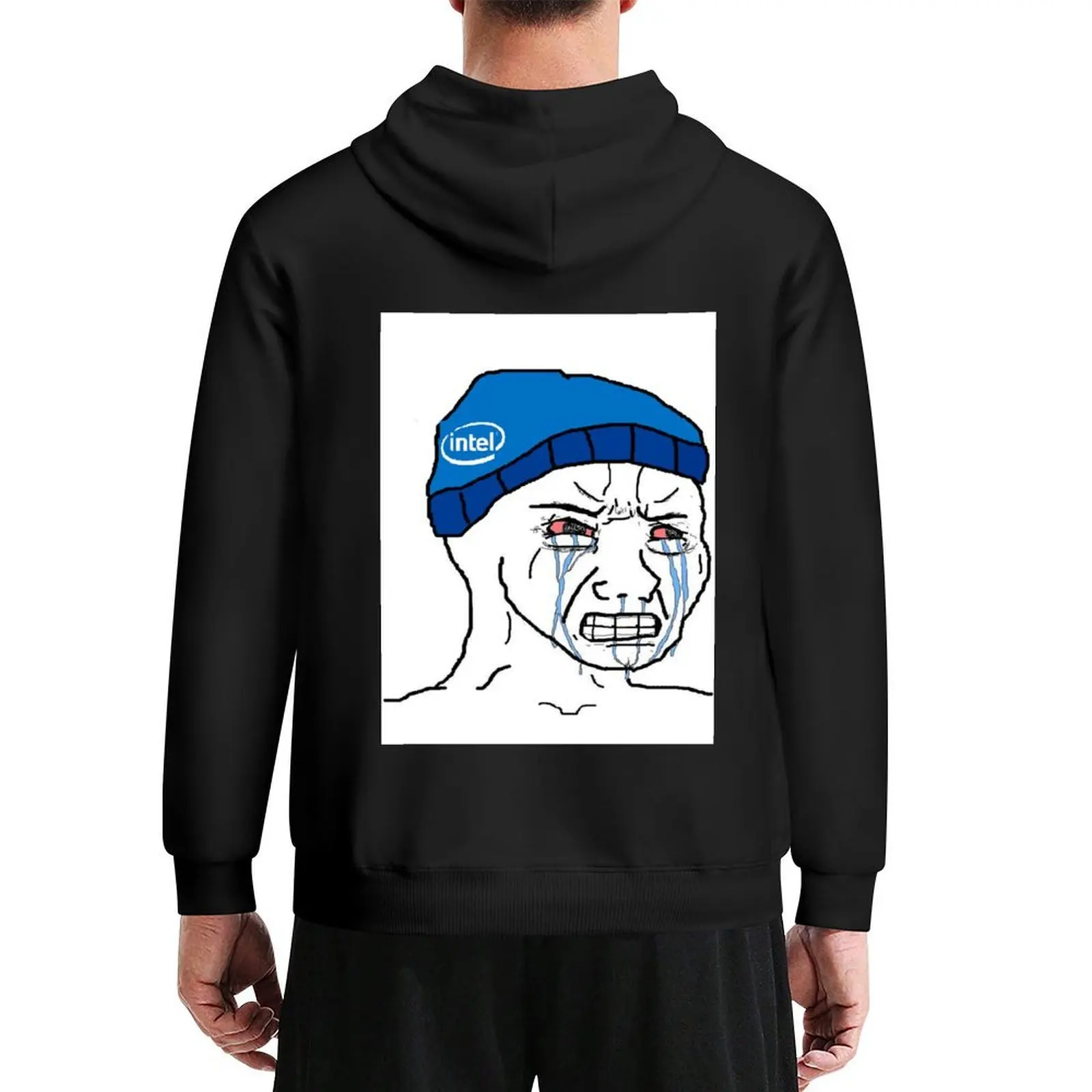 

Intel rages against AMD Hoodie hooded shirt anime clothes graphic t shirts men winter clothes hoodie oversize